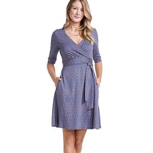 Toad and co cafe cue wrap dress blueberry organic